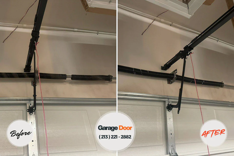 Before and after: garage door repair Hoisington, KS